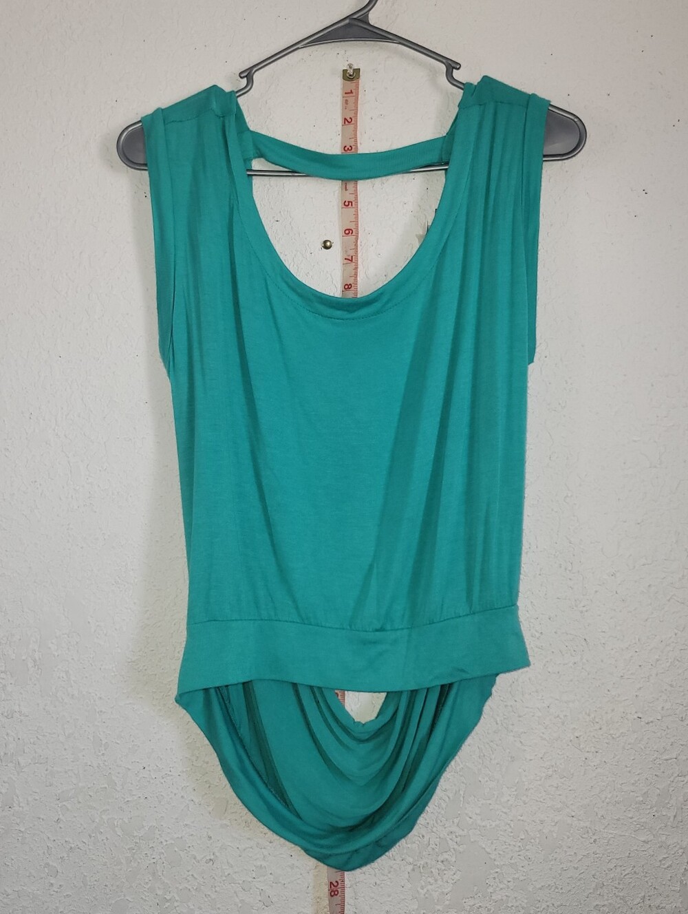 Sleeveless Teal Drape-Back Women's Crop Top